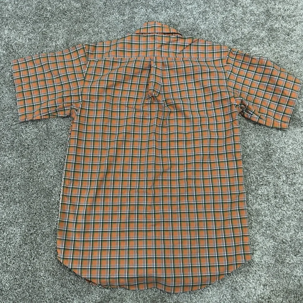 NWT Ralph Lauren Orange Plaid Short Sleeve Button Down Shirt Boys Size XL‎